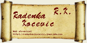 Radenka Kočević vizit kartica